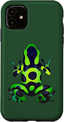 Vista 8 de Green & Black Poison Dart Frog Colored Exotic Amphibian Pet Case for iPhone 16