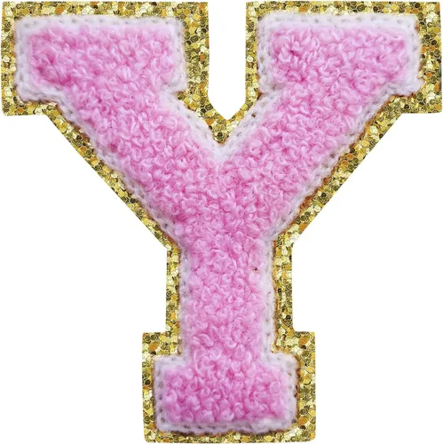 Vista 106 de 3Pcs Letter Patches Varsity Glitters Chenille,SPRT Iron on Blue Letter Patch,Alphabet Cloth Patch for Team Costume Decoration 3.1in Height S