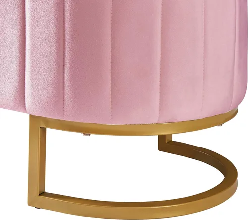 Vista 8 de SOFTSEA Otomana otomana de almacenamiento tapizada rosa, banco otomano de almacenamiento con botones y patas de metal para dormitorio, extremo