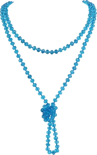 Vista 33 de Firstmeet Collar largo de cuentas de moda con nudo de cuerda, versátil, 60 pulgadas, joyería de disfraz para mujer Aqua Sky AB
