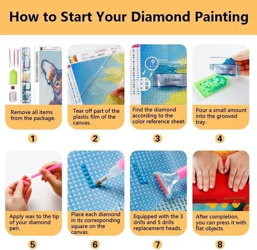 Vista 4 de Pintura de diamantes de Bulldogs franceses, kits de pintura de diamantes 5D para adultos, kits de pintura de diamantes para retratos de perros, kits