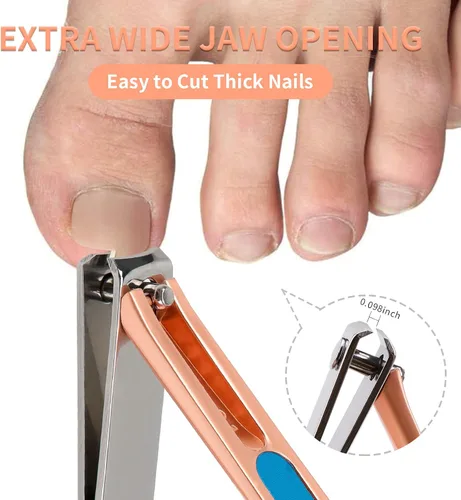 Vista 6 de Juego de cortaúñas para manicura y pedicura, cortaúñas para las uñas de los pies para mujeres y hombres, herramienta de cuidado de uñas con lujosa