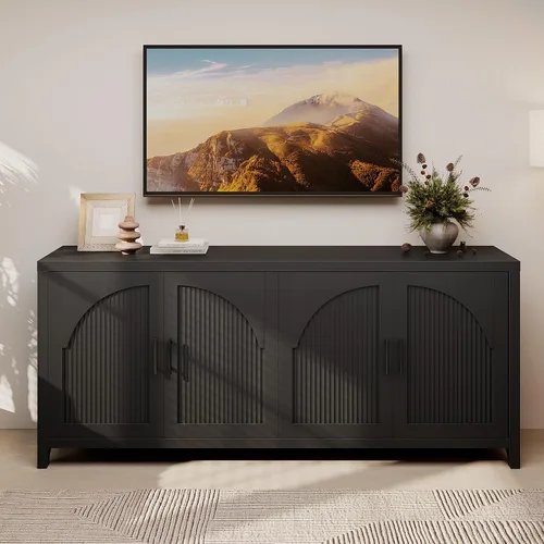Vista 14 de Bestier Aparador moderno de 37" con almacenamiento, roble negro