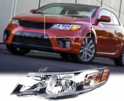 Vista 7 de Compatible con Kia Forte Koup 2010-2013 - Conjunto de repuesto de faros delanteros izquierdos, lámpara de repuesto de proyector halógeno, luz