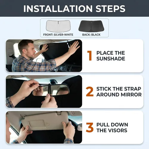 Vista 7 de Parasol para parabrisas para BMW X1 E84 2016-2024 2025, accesorios – Cubierta de parasol para parabrisas de ventana delantera, ajuste personalizado