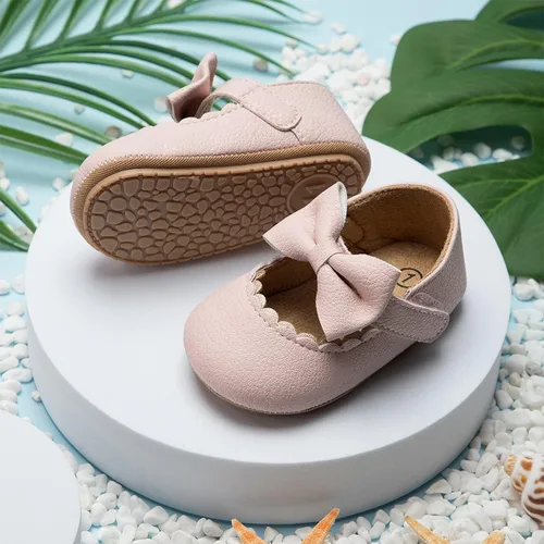 Vista 5 de CENCIRILY Zapatos planos Mary Jane para bebés y niñas, antideslizantes, suela suave, para antes de caminar, zapatos de vestir de boda