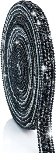Vista 36 de Dowarm Cinta autoadhesiva de diamantes de imitación plateados, tiras brillantes para manualidades, decoración de bodas, 0.4 pulgadas de ancho