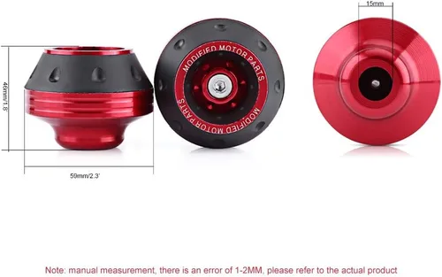 Vista 6 de Keenso - Protector de choque de rueda de aluminio CNC para la mayoría de motocicletas, motocicletas, ciclomotores, scooters (rojo)
