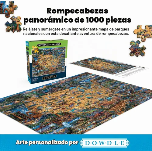 Vista 2 de Buffalo Games - Mapa de los parques nacionales de Eric Dowdle