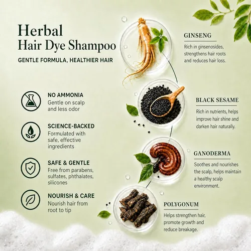 Vista 5 de Champú de tinte para cabello negro para cabello gris, champú instantáneo de color de cabello, champú de larga duración, champú para cabello negro