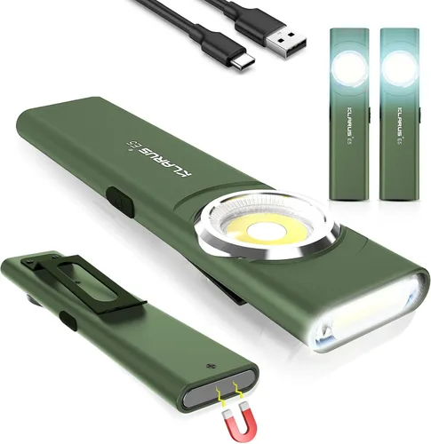 Vista 13 de Klarus E5 2 piezas de linterna de bolsillo, linterna recargable EDC, súper delgada 4.2x1x0.3 pulgadas, 600 lúmenes, puerto USB-C, IPX4, fuente