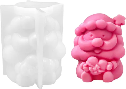 Vista 7 de Molde de vela de árbol de Navidad de gran tamaño para hacer velas, molde de silicona de Navidad 3D para fundición de resina DIY yeso arcilla