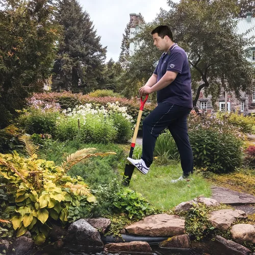 Vista 4 de VNIMTI Pala, Pala de Trasplante, Pala de Drenaje, Palas para Excavar, Pala Sharp Shooter o Pala, 45 Pulgadas, Empuñadura en D de Acero, Mango