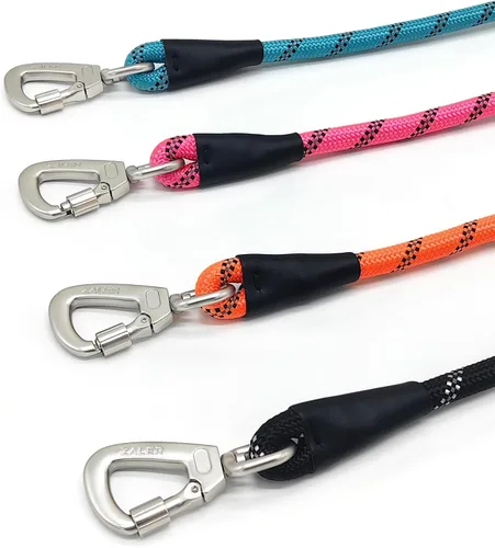 Vista 7 de ZALER Correa corta para perro, correa de tráfico de cuerda de 18 pulgadas para perros, correa reflectante con junta tórica, correa resistente