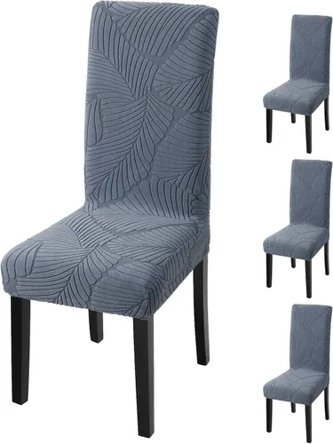 Vista 44 de Fuloon Paquete de 4 Fundas Protectoras para Asientos de Sillas de Comedor Super Ajustadas Elásticas Extraíbles Lavables Cortas para Hotel, Comedor