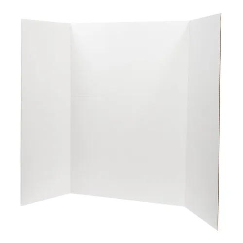 Vista 5 de Desk Tech Tablero de presentación grande de tres pliegues, 36 x 48 pulgadas, papel corrugado resistente, blanco, perfecto para proyectos escolares