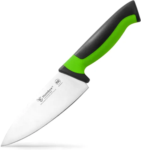 Vista 22 de Cuchillo de chef de 6 pulgadas, hoja de acero inoxidable de alto carbono certificada NSF – Mango ergonómico codificado por colores, cuchillo de Negro