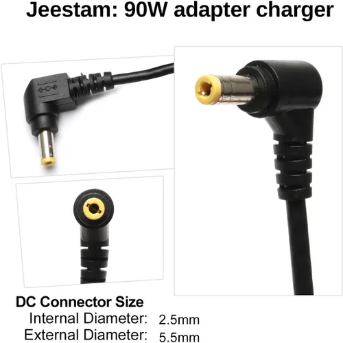 Vista 3 de Cargador adaptador para portátil de 90 W compatible con Asus K52F K53E K55A K55N U56E X550 X550CA X550L X550LA X551C X551CA X551M X551MA X551MAV