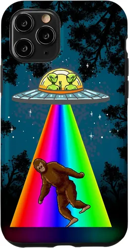 Vista 10 de Funda de regalo para iPhone 14 Alien Bigfoot Sasquatch con diseño de OVNI Galaxy Space Lover