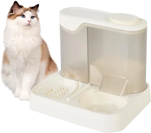 Vista 10 de Conjunto de Comedero y Dispensador de Agua por Gravedad para Mascotas, Comedero Automático para Perros y Dispensador de Agua para Perros, Gatos