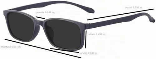 Vista 3 de oriopxic Oval Frame Polarized Nearsighted Glasses Outdoor Myopia Distance Glasses Driving Shortsighted Glasses Negro/Polarizado