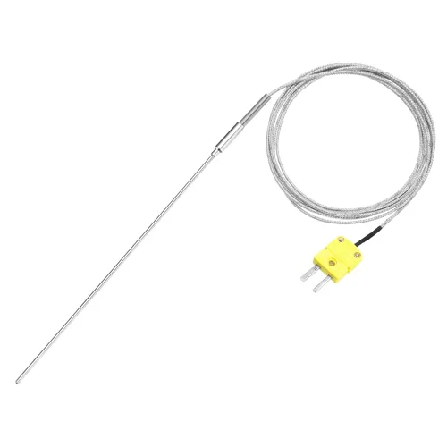 Vista 45 de MECCANIXITY Sonda de sensor de temperatura tipo K con termopar y enchufe, sonda de temperatura del medidor -50 a 1100°C (-58 a 2012°F), acero