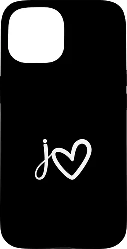 Vista 6 de Minimalist Monogram Name Initial Letter j White Heart Shape Case for iPhone 17