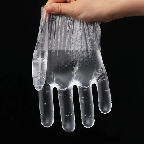 Vista 6 de HLIN 1500 guantes de plástico desechables – Guantes de preparación de alimentos desechables transparentes para servicio de alimentos, limpieza