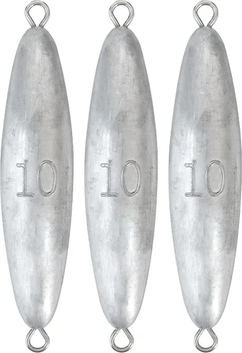 Vista 12 de BLUEWING Torpedo Plomada de Alambre Peso de Pesca para Agua Salada Plomo Bala Anillo Doble 2oz-48oz