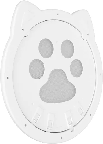 Vista 8 de Plastic Cat Door with Controlled Access, 4 Modes Security Lock, Reinforced Anti Collision Valve, Nylon Mesh, Hanging Inner Door, for Indoor Pets