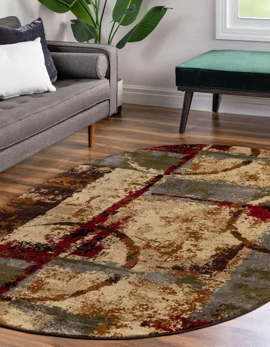 Vista 4 de Unique Loom Barista Collection - Alfombra de área - Catuai (2' 2" x 3' 1" ovalada, multi/marrón)