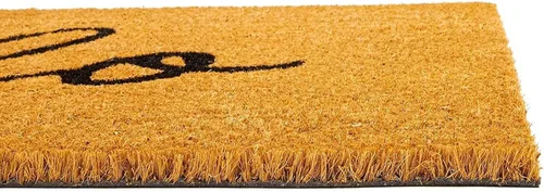 Vista 5 de Juvale Hello - Felpudo de coco para entrada al aire libre, 17 x 30 pulgadas, rectangular, de pelo bajo, respaldo de PVC, tapete de bienvenida