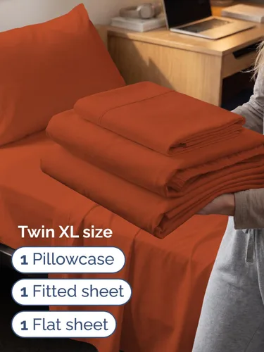 Vista 699 de Extra Deep Twin XL Sheet Set - 3 Piece College Dorm Room - White 01-Blanco