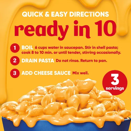 Vista 8 de Velveeta Shells and Cheese Mac, 3 cajas, para cenar o cenar fácilmente, sabor original, hecho con queso real, 12 onzas