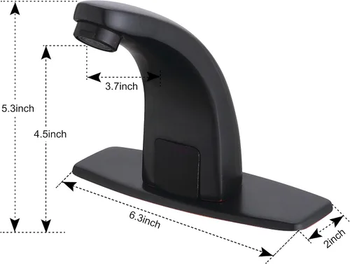 Vista 4 de Grifo de baño automático sin contacto, mezclador de grifo de lavabo activado con sensor de movimiento con cubierta de orificio..