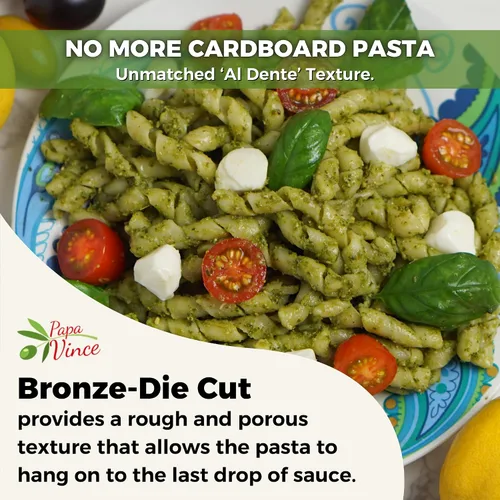 Vista 8 de Papa Vince Pasta orgánica de trigo integral - No enriquecida, sin blanquear hecha de granos antiguos durum y timilia cultivados en Sicilia, Italia.
