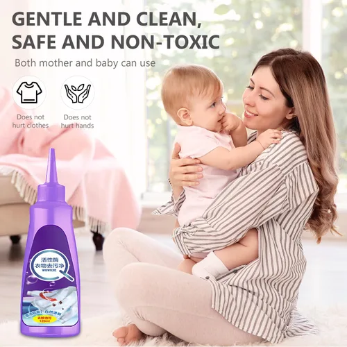 Vista 5 de Removedor de manchas de ropa de lavandería, protector de manchas de camisa blanca, removedor de aceite, removedor de manchas de cuello (4.1 fl oz)