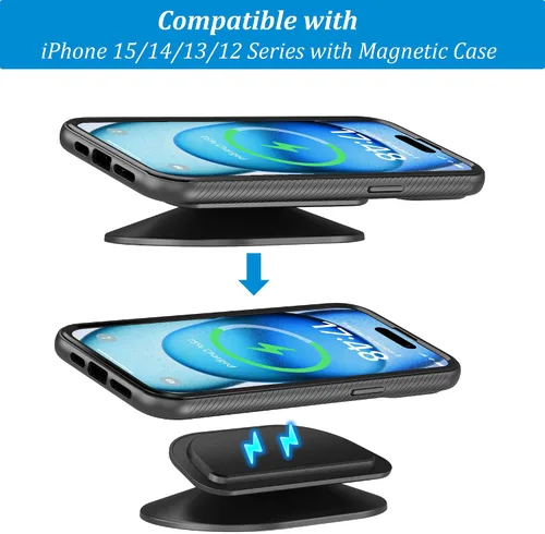 Vista 7 de PlusAcc Soporte para modelos de iPhone y Show 8 (3ª generación), soporte de inclinación ajustable, accesorios de soporte de mesa, base Negro