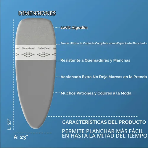 Vista 4 de Bartnelli Funda de repuesto para tabla de planchar para modelos Pro Luxury de 51 x 19 pulgadas (modelos-1105, 1205) fabricada en Europa con nueva