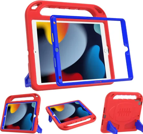 Vista 14 de BMOUO Funda para niños para iPad de 9ª/8ª/7ª generación (2021/2020/2019), con protector de pantalla integrado, soporte con mango a prueba de golpes