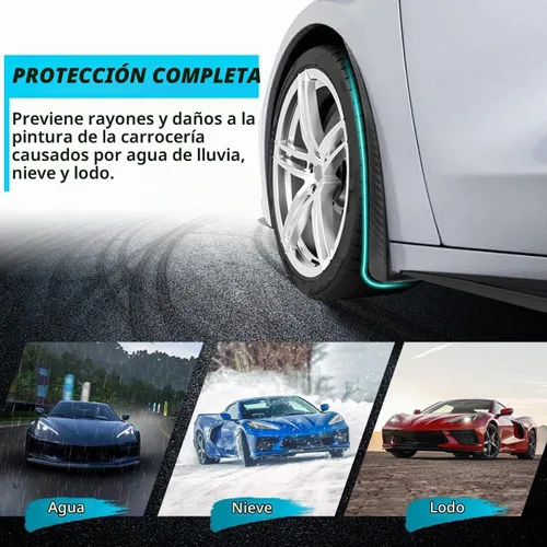 Vista 4 de 4 aletas de barro delanteras y traseras, patrón de fibra de carbono, protectores contra salpicaduras, guardabarros de roca para Corvette C8 Stingary