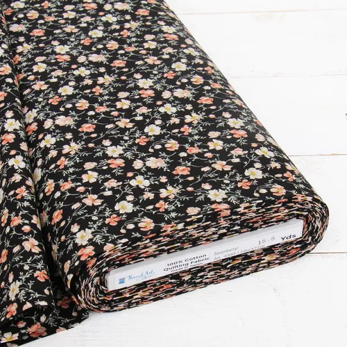 Vista 37 de Tela de acolchado de algodón premium ThreadArt vendida por The Yard - Raya negra 6-44" de ancho - 100% algodón - para acolchado, costura Rayas