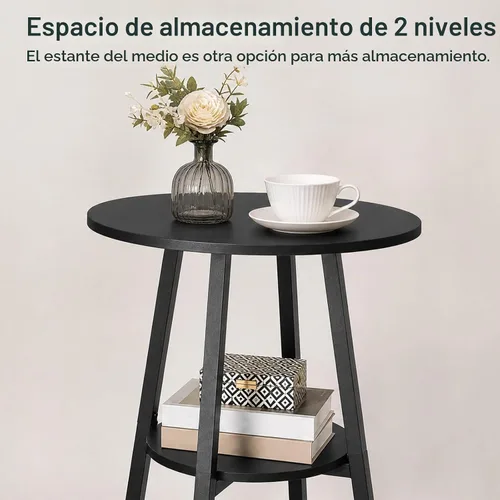 Vista 5 de HOOBRO Juego de mesa y sillas redondas de 3 piezas, juego de mesa de comedor redonda, mesa de pub y sillas para espacios pequeños, mesa de cocina