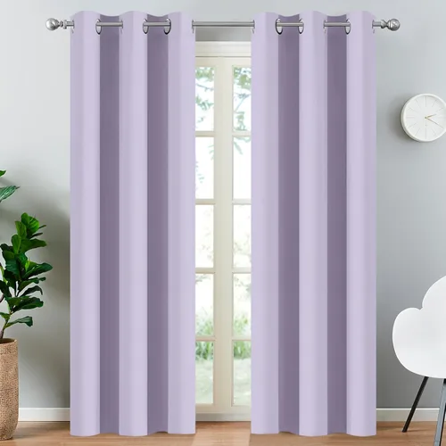 Vista 45 de Yakamok Cortinas opacas para dormitorio, aislamiento térmico, cortinas de oscurecimiento de habitación para sala de estar, juego de 2 paneles