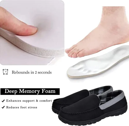 Vista 3 de MIXIN Pantuflas estilo mocasín para hombre con espuma viscoelástica.