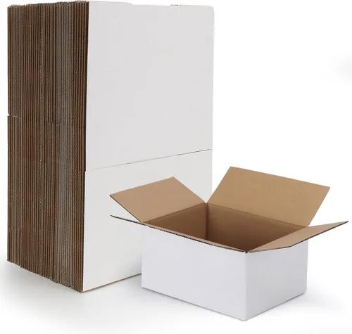 Vista 17 de HORLIMER Paquete de 40 cajas de envío de 5 x 5 x 5, caja de cartón corrugado blanco para correo, embalaje, pequeñas empresas