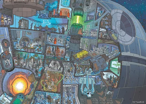 Vista 7 de Ravensburger Star Wars: Where's Wookiee - Rompecabezas de 1000 piezas Diseño de pieza único Tecnología Softclick Regalo ideal para entusiastas