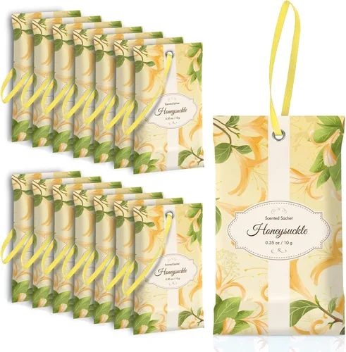 Vista 13 de SCENTORINI Bolsitas para Cajones y Armarios, Bolsitas Larga Duración, Paquete de 16, Guardarropas, Lavanda Lino Vainilla Algodón, Saquito de beige 1