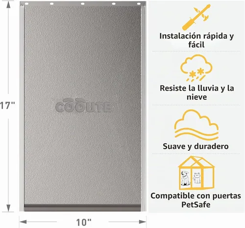 Vista 2 de Paquete de 2 solapas de repuesto para puerta de perro con cierre magnético, compatibles con puerta PetSafe Freedom para perros y gatos PAC11-11039