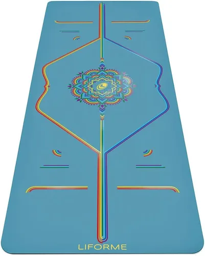 Vista 9 de Liforme Esterilla de yoga de viaje – Sistema de alineación patentado, agarre guerrero, antideslizante, ecológico, ultraligero y resistente al sudor
